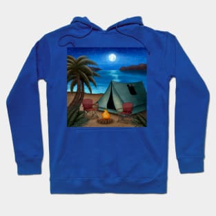 Summer Night Watercolor Illustration Hoodie